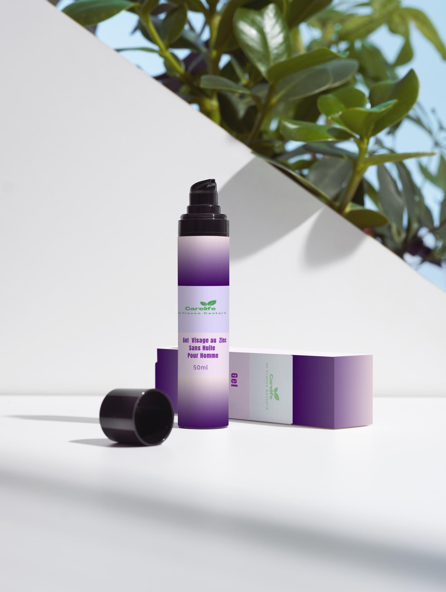 Gel visage au zinc sans huile pour hommes, 50 ml