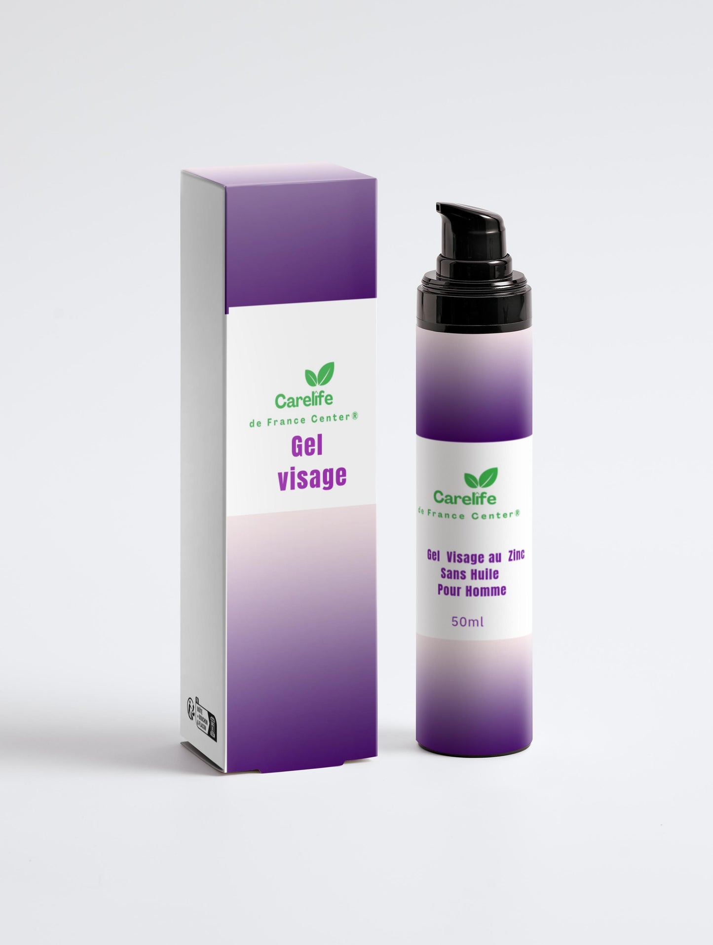 Gel visage au zinc sans huile pour hommes, 50 ml